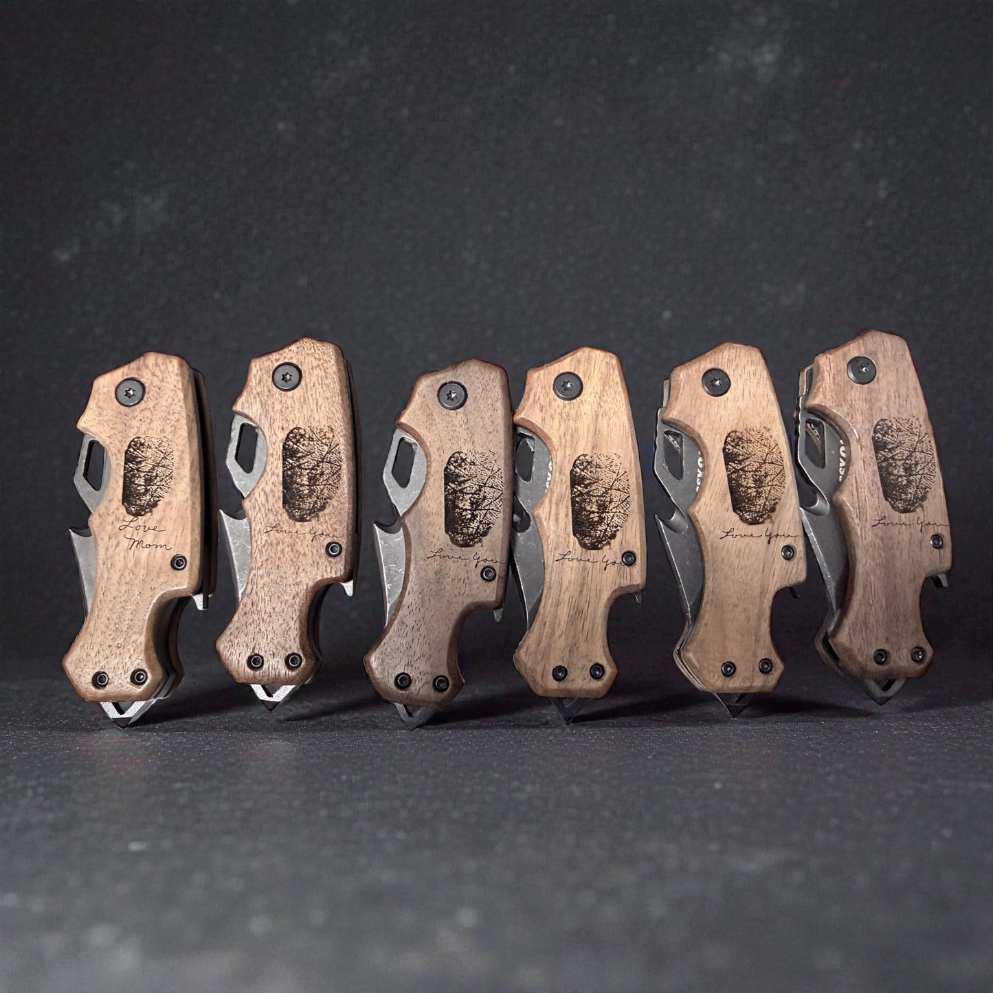 Custom Engraved Wooden Pocket Knife