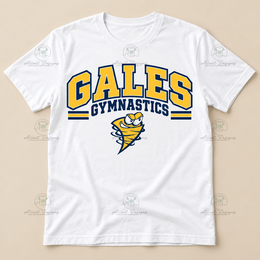 Gales Gymnastics Gold Letter T-Shirt